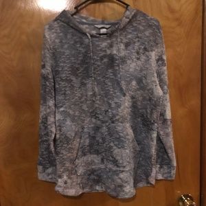 NWOT Christopher And Banks Heathered Knit Hooded Pullover Sweatshirt (Medium)